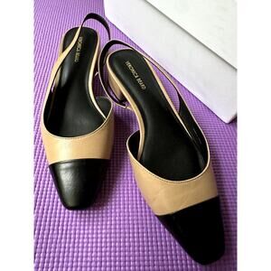 Veronica Beard Womens Black Beige Cecile Slingback Sandals Size 8.5 M New